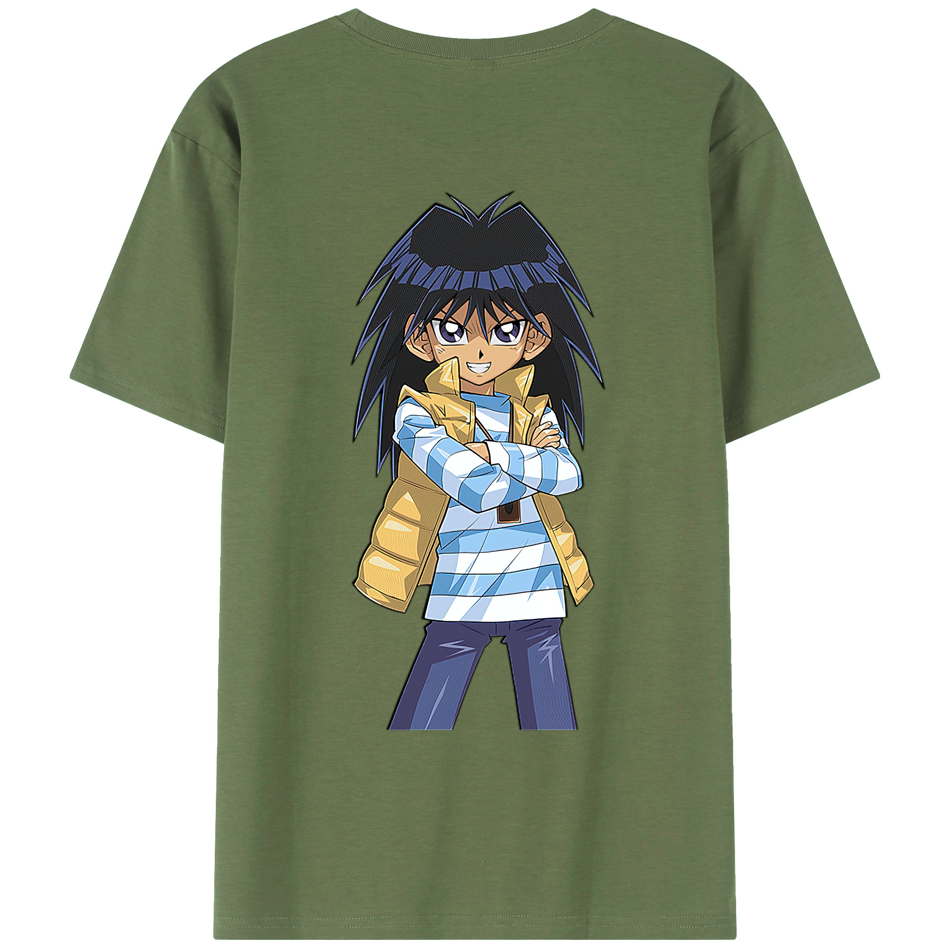 （画像用） 遊☆戯☆王 Yu-Gi-Oh! 綿100％ メンズ半袖Tシャツ（バックプリント） 通気性